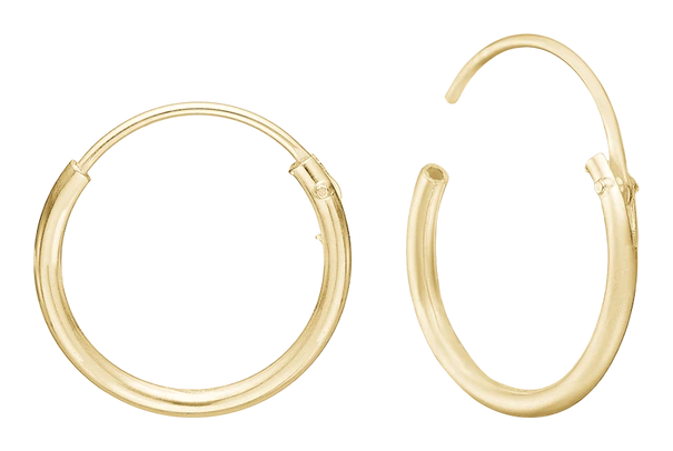 Creoler 8 Karat Guld Diameter 10,5 mm Med Vippelås Tråd 1,2 mm 0899810