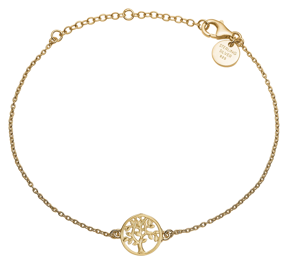 Armbånd Livets Træ Forgyldt Sterling Sølv 14 + 6 cm 1601-S-G06 — produktfoto