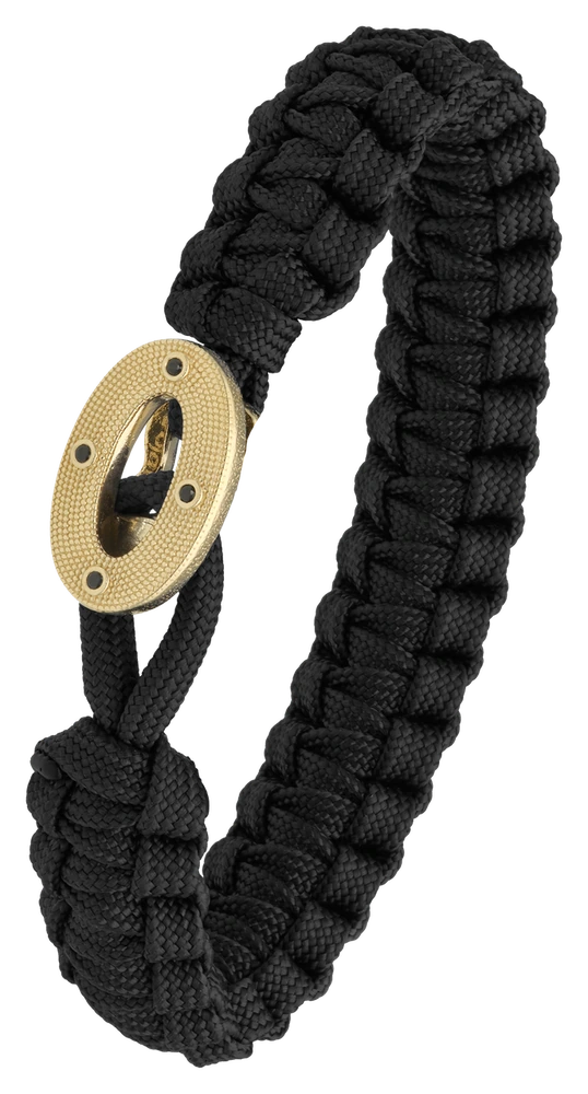 Armbånd Sort med Maritim Forgyldt Sterling Sølv Lås 1604-FSTS-BLA-G07