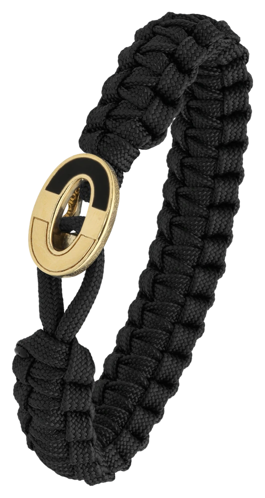 Armbånd Sort med Dark Bright Forgyldt Sterling Sølv Lås 1604-FSTS-BLA-G08