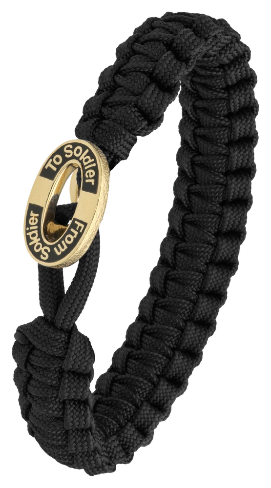 Armbånd Sort med Forgyldt Sterling Sølv Sort Emalje Lås 1604-FSTS-BLA-G11
