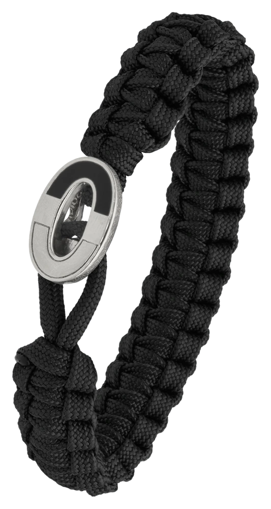 Armbånd Sort med Dark Bright Sterling Sølv Lås 1604-FSTS-BLA-S08