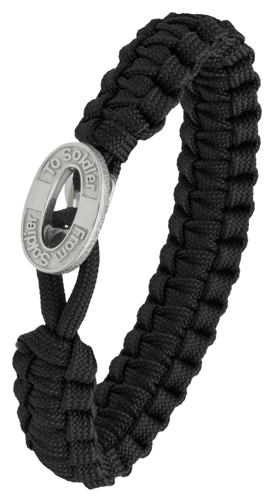 Armbånd Sort med Oxideret Sterling Sølv Lås 1604-FSTS-BLA-S10