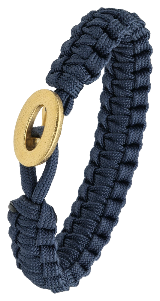 Armbånd Blå med Børstet Forgyldt Sterling Sølv Lås 1604-FSTS-Blu-G06