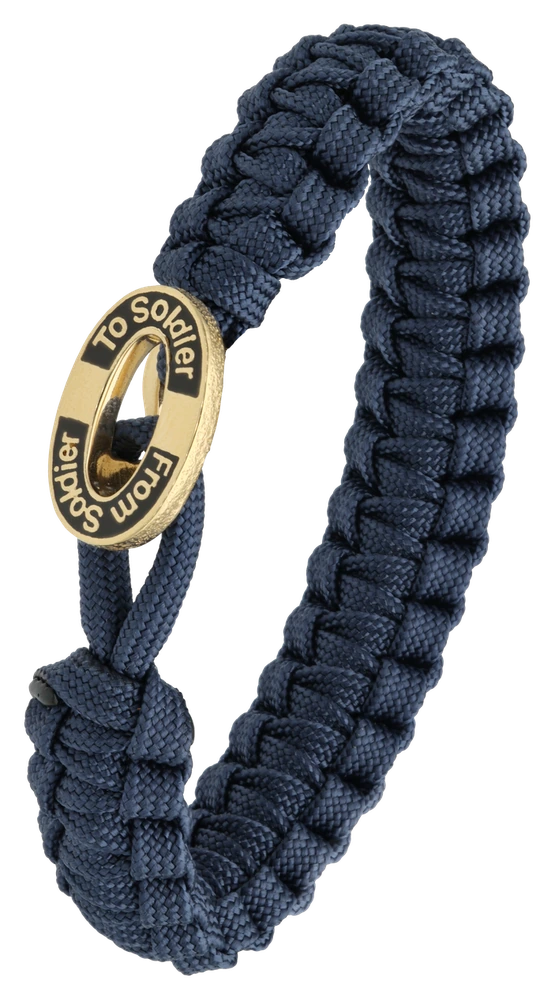 Armbånd Blå med Forgyldt Sterling Sølv Sort Emalje Lås 1604-FSTS-Blu-G11