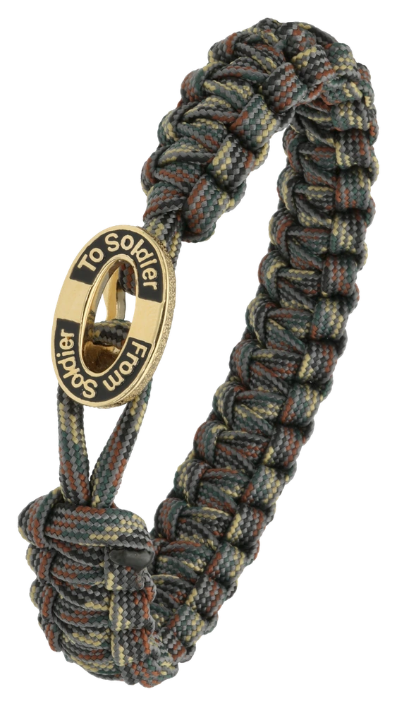 Armbånd Camouflage med Forgyldt Sterling Sølv Sort Emalje Lås 1604-FSTS-Cam-G11