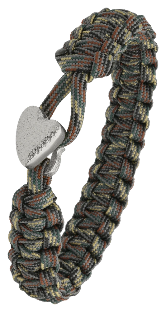 Armbånd Camouflage med Sterling Sølv Hjerte Lås 1604-FSTS-Cam-S05