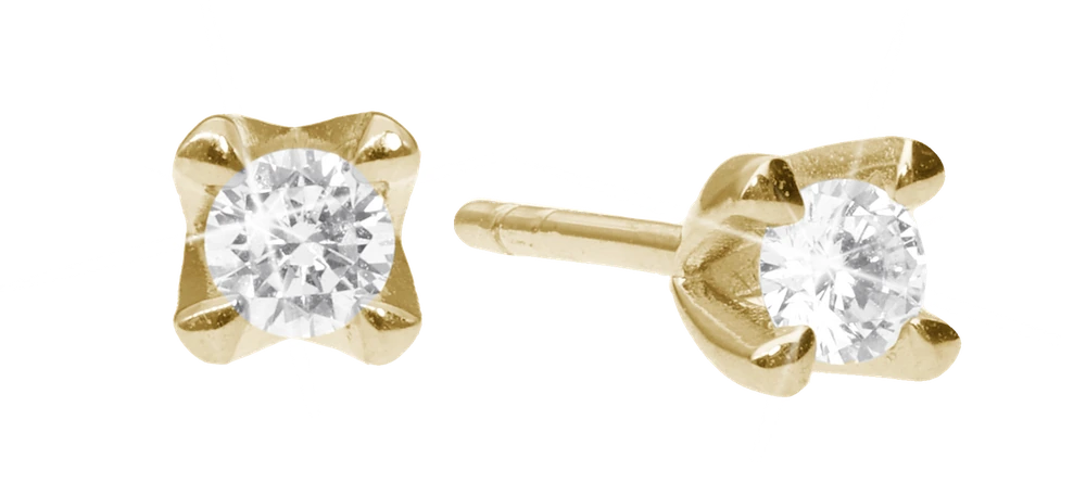 Elya Ørestikker 8 Karat Guld Med 2x0,10ct W/VS Labgrown Diamant 1671-LG-G8-0,10
