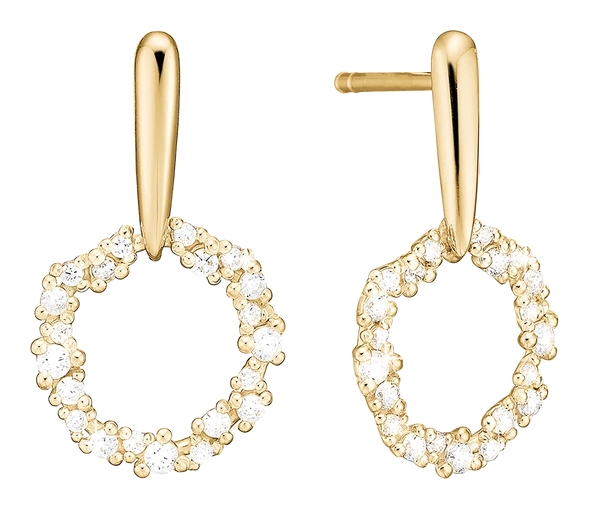 Ørestikker Evig Kærlighed med 42 Cubic Zirkonia Forgyldt Sterling Sølv 1671-S-G30