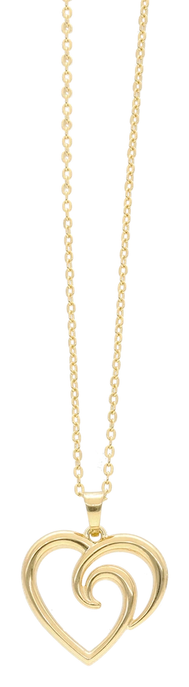 Halskæde Hjerte 8 Karat Guld Forgyldt Sterling Sølv Kæde 45 cm 1680-G8-110-45