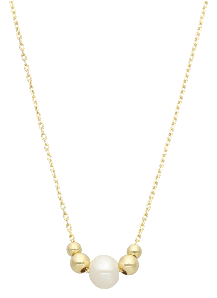 Halskæde Dots and Pearl 8 Karat Guld Forgyldt Sterling Sølv Kæde 45 cm 1680-G8-71