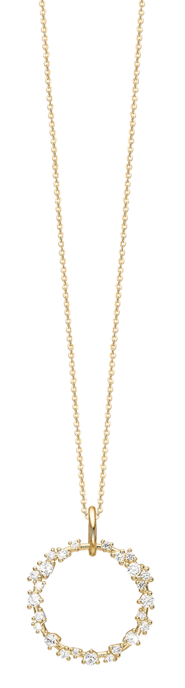Halskæde med Vedhæng Evig Kærlighed Cubic Zirkonia Forgyldt Sterling Sølv 45 cm 1680-S-G44-45