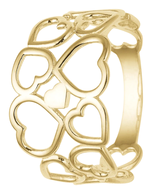 Ring Hjerter 8 Karat Guld 1800-G8-28