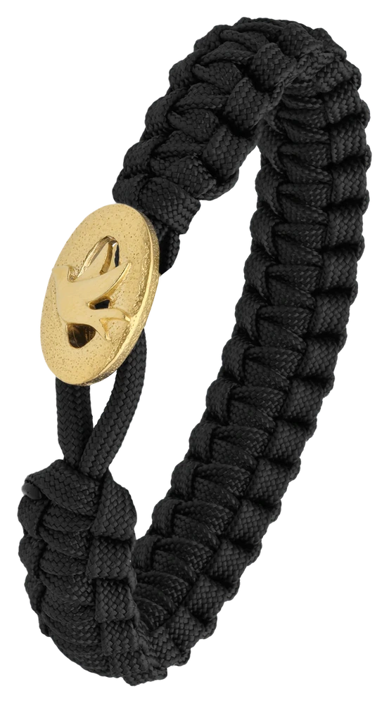 Armbånd sort med Dove of peace lås guldfarvet 2604-FSTS-BLA-G01