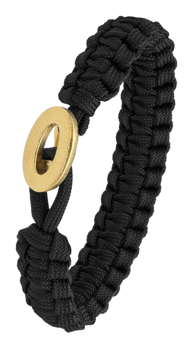 Armbånd sort med Brushed link lås guldfarvet 2604-FSTS-BLA-G06
