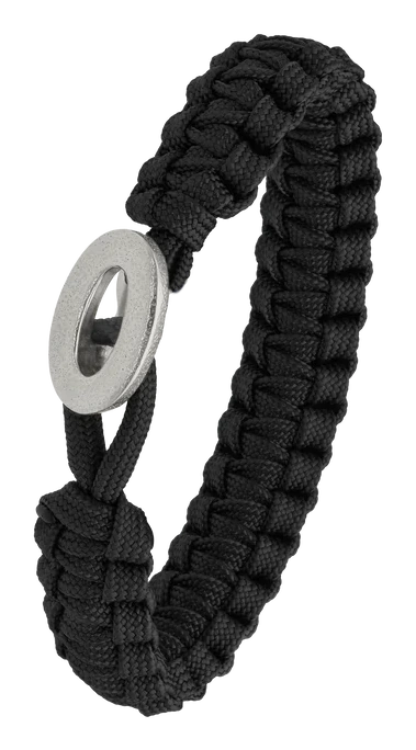 Armbånd sort med Brushed link lås sølvfarvet 2604-FSTS-BLA-S06