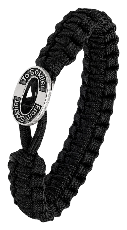 Armbånd sort med Oxideret lås sølvfarvet 2604-FSTS-BLA-S10