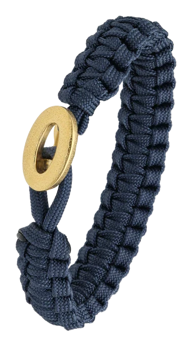 Armbånd blå med Brushed link lås guldfarvet 2604-FSTS-Blu-G06