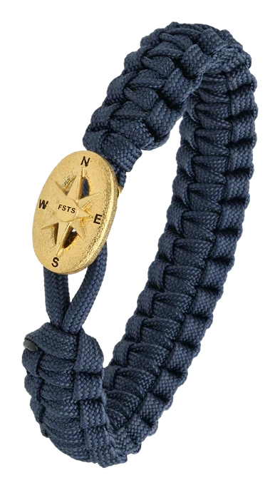 Armbånd blå med Compass lås guldfarvet 2604-FSTS-Blu-G09