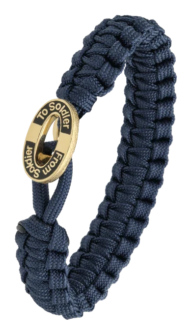 Armbånd blå med Oval lås med sort emalje guldfarvet 2604-FSTS-Blu-G11
