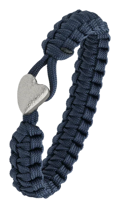 Armbånd blå med Heart lås sølvfarvet 2604-FSTS-Blu-S05