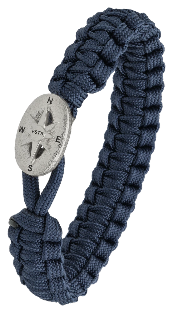 Armbånd blå med Compass lås sølvfarvet 2604-FSTS-Blu-S09