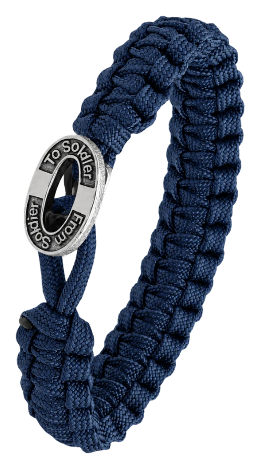 Armbånd blå med Oxideret lås sølvfarvet 2604-FSTS-Blu-S10