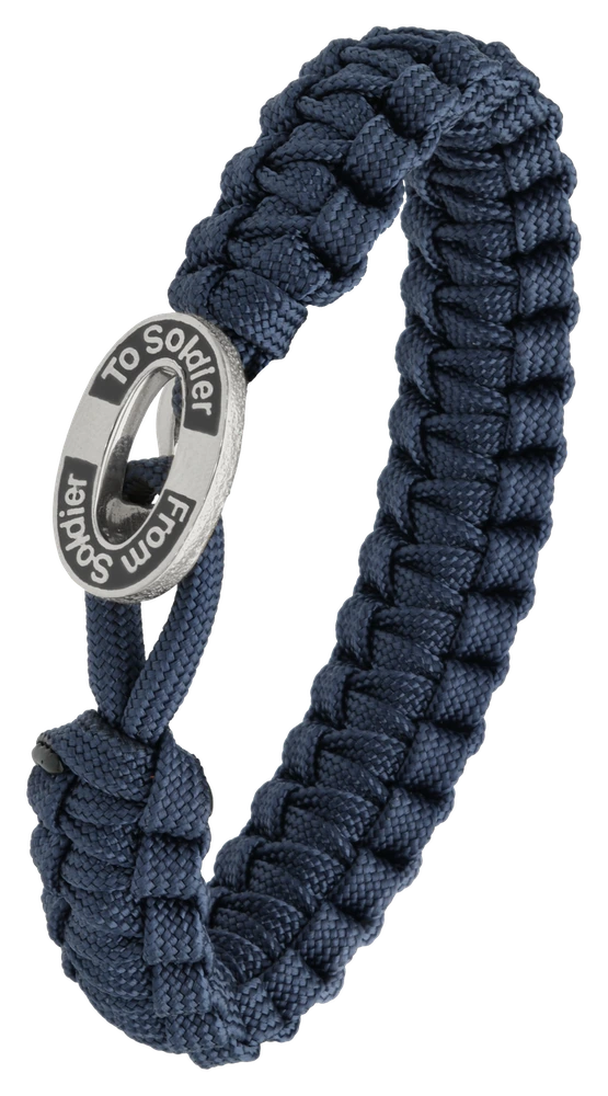 Armbånd blå med Oval lås med sort emalje sølvfarvet 2604-FSTS-Blu-S11