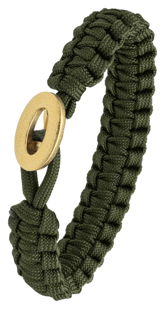Armbånd grøn med Brushed link lås guldfarvet 2604-FSTS-Gre-G06