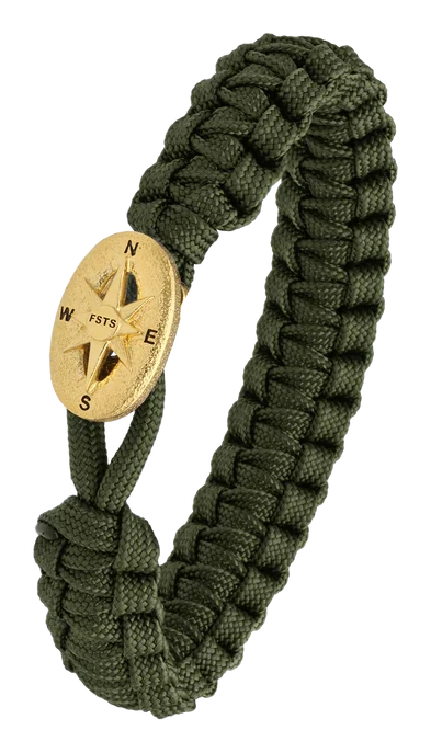 Armbånd grøn med Compass lås guldfarvet 2604-FSTS-Gre-G09