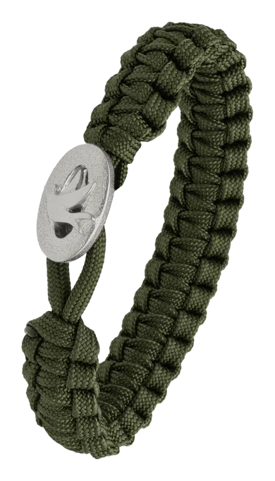 Armbånd grøn med Dove of peace lås sølvfarvet 2604-FSTS-Gre-S01