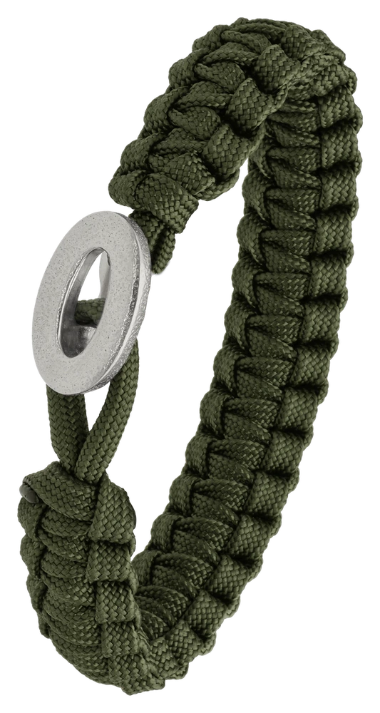 Armbånd grøn med Brushed link lås sølvfarvet 2604-FSTS-Gre-S06