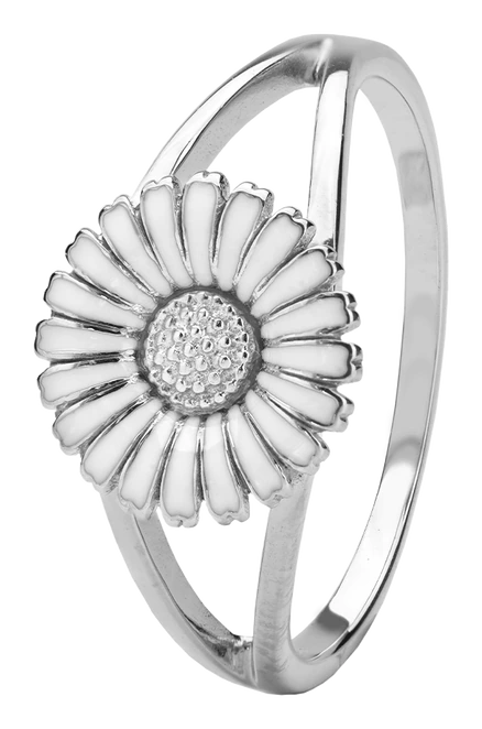 Ring Marguerit Hvid 10 mm Sterling Sølv 4405559
