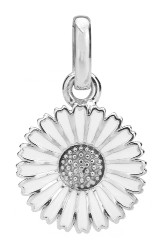 Ørestikker Marguerit Hvid 15 mm Rhodineret Sterling Sølv 4408600