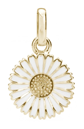 Vedhæng Marguerit Hvid 15 mm Forgyldt Sterling Sølv 5408600