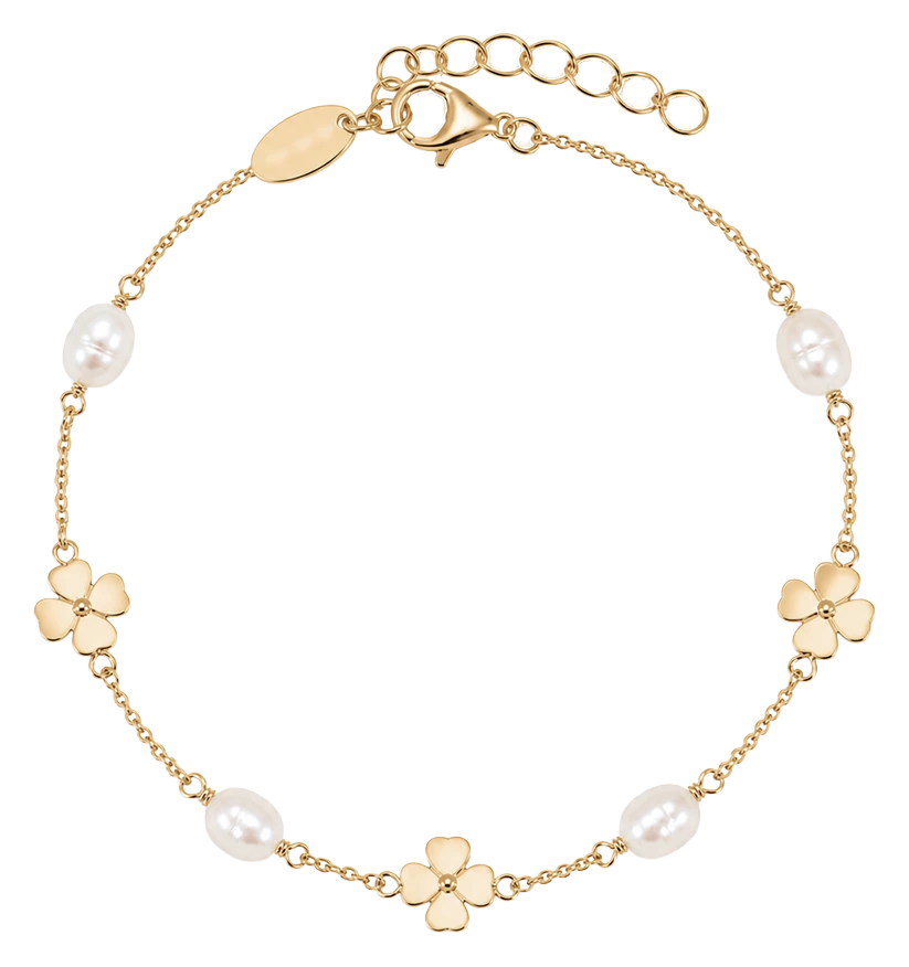Clover & Pearl forgyldt sølv armbånd 601-G61
