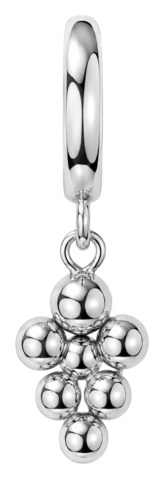 Bubbles charm 6 mm sølv 610-S154