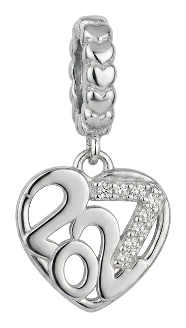 Year 2027 charm 6 mm sølv 610-S162 — produktfoto