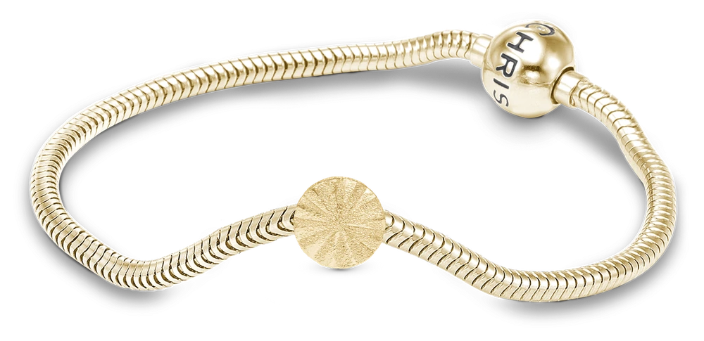 Sparkling Sunray charmsarmbånd i forgyldt sterlingsølv 615-MOR2025-GP — produktfoto