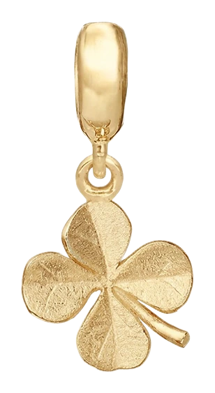 Clover Hænger Charm 4 mm Til Armbånd i forgyldt sterlingsølv 623-G388