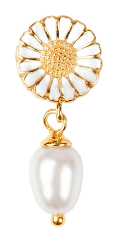 Marguerite Pearl charm 4 mm forgyldt sølv 623-G396