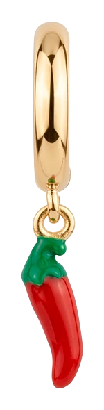 Chili charm 4 mm forgyldt sølv 623-G402 — Produktfoto
