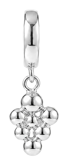 Bubbles charm 4 mm sølv 623-S405 — Produktfoto