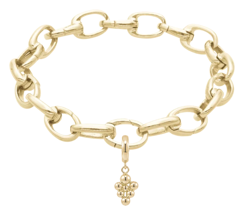 Link armbånd med forgyldt Bubbles charm inkl. smykkeskrin 625-Bubbles-GP