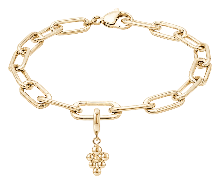 Small link armbånd med forgyldt Bubbles charm inkl. smykkeskrin 625-Bubbles-S-GP