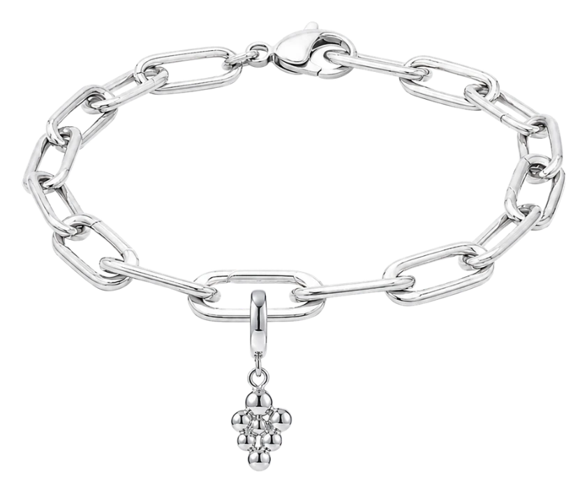 Small link armbånd med sølv Bubbles charm inkl. smykkeskrin 625-Bubbles -S-S