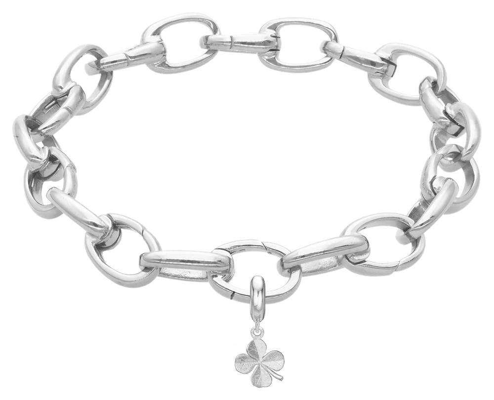 Link armbånd med sølv Kløver charm 625-mor2026-S