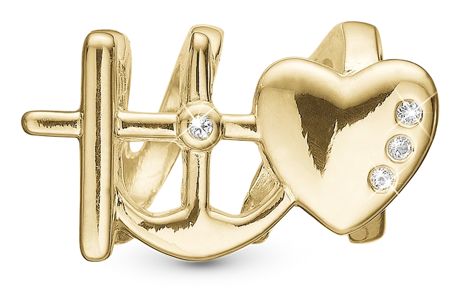 Faith Hope & Love Charm 6 mm til Classic Læderarmbånd 630-G174 — produktbilde