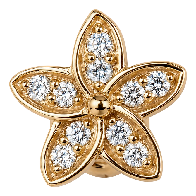 Flower Heaven charm 6 mm forgyldt sølv 630-G303