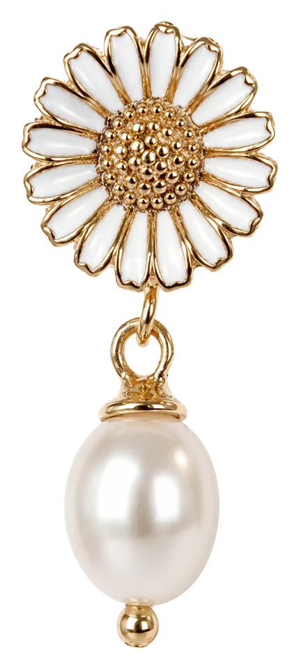 Marguerite Pearl charm 6 mm forgyldt sølv 630-G306